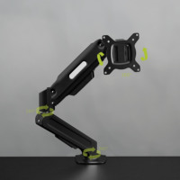 SAMDI Nouveau support d'écran d'ordinateur moderne en métal de 32 pouces de haute qualité avec double ressort à gaz, hauteur réglable et inclinaison à 360°