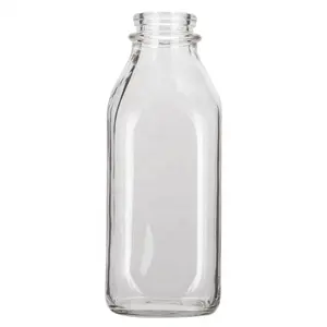 32盎司。方形夸脱玻璃牛奶瓶，48毫米48-Snap