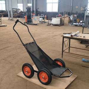 รถเข็นอเนกประสงค์สำหรับงานหนัก 4 ล้อ สำหรับทุกสภาพพื้นผิว -- ตะแกรงขนาดใหญ่ เหมาะสำหรับการล่าสัตว์ ทำสวน ตั้งแคมป์ และขนย้ายอุปกรณ์หนัก - Product Image 2