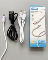 Cable USB a Tipo C de Carga Súper Rápida con Luz LED, Transferencia de Datos de Silicona TPE Suave para Teléfonos Android Samsung, Xiaomi, Huawei