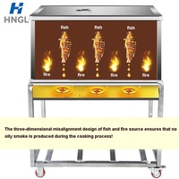 Four à poisson en acier inoxydable, machine de rôtissage commerciale sans fumée, barbecue électrique, gaz, charbon de bois pour restaurant, hôtel