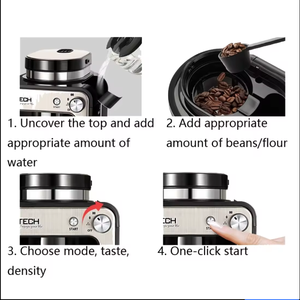 <b>Fully</b> <b>Automatic</b> Stainless Steel Mini <b>Coffee</b> Maker for Home Use-14-Cup Capacity Integrated Grinding Temperature Control - Product Image 3