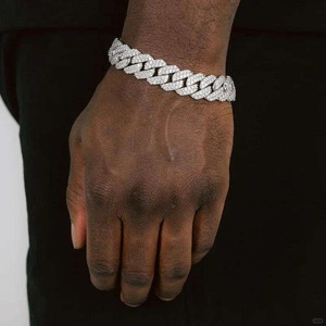 Bracelet cubain tendance en argent et moissanite, très demandé, bijoux de luxe unisexe pour usage quotidien, cadeau de fête, disponible, prix export - Product Image 2