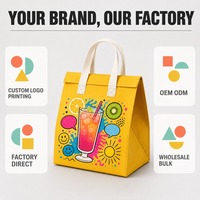Sac isotherme non tissé personnalisé avec logo couleur, sac réutilisable pour la livraison de café à emporter