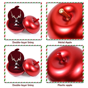 Boîte à bijoux de Noël en métal de luxe, double couche, avec insert en velours, pour ranger les bagues, idéale pour un cadeau de mariage - Product Image 2