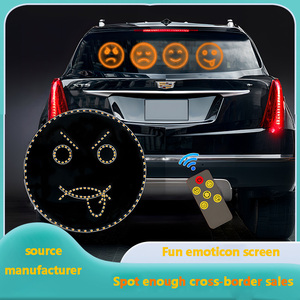 Car <span class=keywords><strong>Smiley</strong></span> Light Multifunctional Prompt Lamp Rear Gear Anti-Rear Collision Palm LED Warning Funny <span class=keywords><strong>Emoticon</strong></span> with Smile on Window - Product Image 2