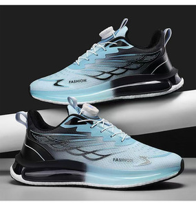 Chaussures de sport pour hommes de bonne qualité, bouton rotatif, doublure en maille respirante, semelle épaisse, amortissante, tendance, antidérapante - Product Image 6