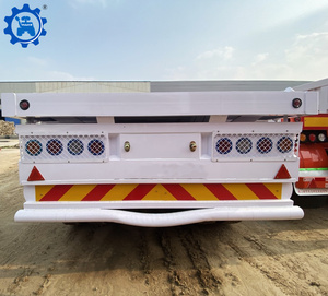 รถพ่วงพื้นเรียบแบบกำหนดเองได้ 3 เพลา 4 เพลา สำหรับตู้คอนเทนเนอร์ขนาด 40 ฟุต - Product Image 5