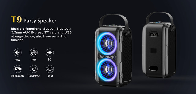 ポータブルBluetoothワイヤレススピーカー,200W,屋外用,rgb,サブ