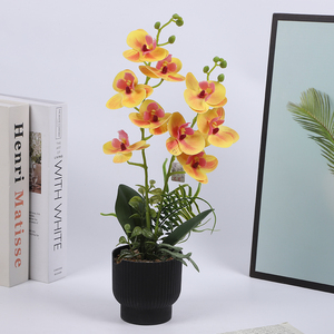 ผนังดอกกล้วยไม้ประดิษฐ์เหมือนจริง กระถางน่ารัก เป็นมิตรกับสิ่งแวดล้อม น้ำหนักเบา เหมาะสำหรับตกแต่งงานแต่งงานและสุสานในจีน - Product Image 2