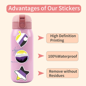 55pcs arc-en-ciel lesbienne bisexuelle pansexuelle LGBTQIA autocollant de fierté non binaire - Product Image 6