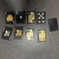 Cartes à jouer personnalisées avec logo, luxe, imperméables, imprimées, en PVC noir, pour jeux de société, collection, cadeau
