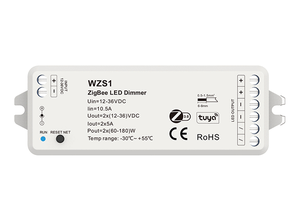 Controlador LED ZigBee y RF de 2 Canales WZS1 WZS2 WZS3 WZS4 WZS5, Control por Voz con Google <span class=keywords><strong>Alexa</strong></span>, para Tiras LED de un Solo Color, CCT, RGB, RGBW, RGB+CCT - Product Image 2