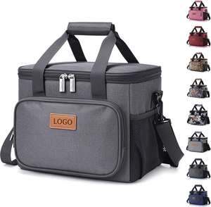 Sac isotherme réutilisable en tissu Oxford rayé, imperméable, avec logo personnalisé, pour la livraison de repas – Nouvelle collection tendance - Product Image 1
