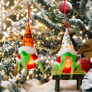 Luz colgante de <span class=keywords><strong>Grinch</strong></span> de Navidad en forma de Papá Noel, muñeco enano sin rostro pequeño, juguete para decoraciones de fiesta, nueva categoría de producto - Product Image 4