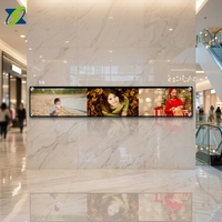 Écran publicitaire mural LCD numérique double face étiré de 47,6 pouces avec haut-parleur intégré, non tactile, ultra-résistant