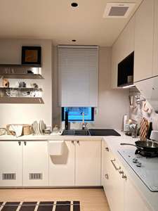 Armoires de cuisine élégantes Balom, blanches, fonctionnelles et élégantes, rangement pour la maison - Product Image 5