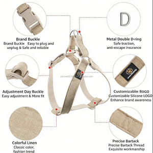 Conjunto de Arnés y Correa para Perro VaryWell, Diseño de Lujo, Transpirable para Verano, para Perros Pequeños, Medianos y Grandes, Regalo para Mascotas en San Valentín - Product Image 4