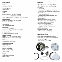 Anti-vibration Oil Filled Pressure Gauge Stainless Steel Case Brass With Explosion-proof Holes Hydraulic Pressure Gauge