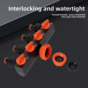 Distributeur d'eau à quatre voies pour <span class=keywords><strong>robinet</strong></span> avec raccord rapide, une entrée vers quatre sorties, pour usage agricole - Product Image 4