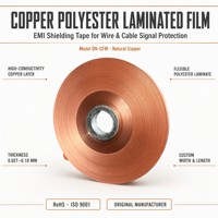 Film laminé cuivre-polyester résistant à la chaleur, conducteur, blindage EMI pour la protection des signaux des câbles électriques