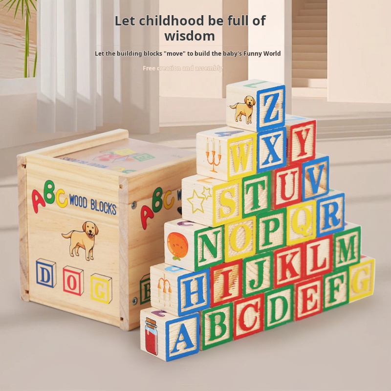 27 pezzi di blocchi da costruzione con lettere stampate