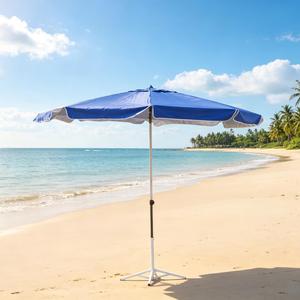 Sombrilla de Playa de 150cm/170cm, Fácil de Instalar, Varillas de Fibra de Vidrio, Ligera, Protección UV, Parasol para Jardín/Patio - Product Image 1