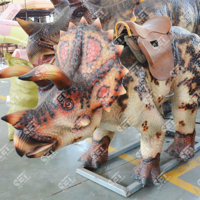 Dinosaures animatroniques en silicone imperméables à chevaucher, modèles de dinosaures robotiques pour centres commerciaux et parcs d'attractions intérieurs/extérieurs