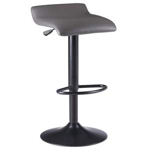 DB Tarah Contemporary Adjustable Swivel <b>Bar</b> Stools, Black and Slate Gray, Metal Frame, Modern Design for Kitchen or Home <b>Bar</b> - Product Image 3