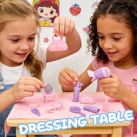 Valise de jeu d'imitation en plastique de haute qualité avec maquillage et oreiller jouet pour filles