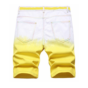 กางเกงยีนส์ขาสั้นผู้ชายทรงตรง สไตล์ลำลองสำหรับฤดูร้อน สไตล์ไฮสตรีท เอวยางยืด แห้งเร็ว ผ้าฝ้าย 100% - Product Image 2