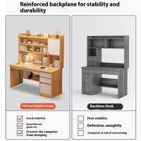 Bureau moderne simple en bois massif avec intégration de bambou Étagère de bureau pour les études à domicile ou au bureau pour les étudiants