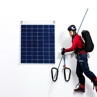 Panneau solaire polycristallin 15W 18V/12V/5V pour recharge mobile, charge rapide de batterie, alpinisme, camping, production d'énergie