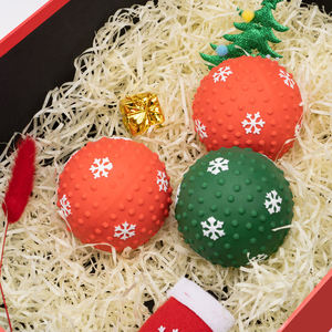 Christmas <b>Interactive</b> Movement <b>Pet</b> Chew <b>Toys</b> Bite Resistant Elastic Latex Rubber Dog <b>Toy</b> Balls Squeaky <b>Toys</b> <b>for</b> Dogs - Product Image 1