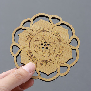 Posavasos de bambú, tapetes resistentes al calor y aislantes del calor, tapetes para té creativamente tallados inspirados en el estilo Zen, portavasos, tapetes para teteras - Product Image 2
