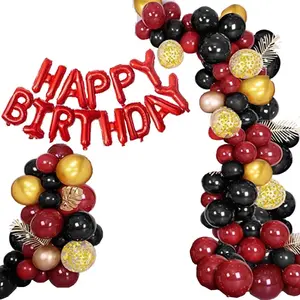 18th Birthday Decorations Red Black Happy Birthday Banner Red Number 1 –   Online Shop