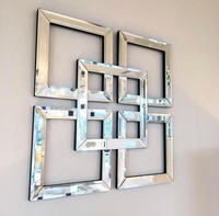 Ensemble de miroirs muraux décoratifs ronds irréguliers sans cadre de style français