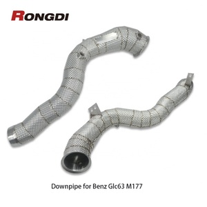 Collecteur d'échappement haute performance en acier inoxydable 304 avec bouclier thermique pour Mercedes-Benz GLC63 M177 4.0L V8 2018+ - Product Image 6