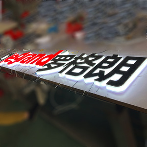 Tùy chỉnh thép không gỉ Mini Luminous quảng cáo biển hiệu cửa biển nhúng Backlit Acrylic chữ dẫn thiết kế logo - Product Image 1