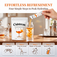 OLLI Cointreau Orange Liqueur Poudre d'hydratation électrolytique 0 sucre 5 calories, absorption instantanée 30 sticks 150g
