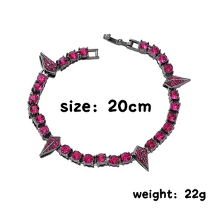 Pulsera de Cadena Geométrica Morada de Diseño Personalizado Único, Estilo Hiphop, Aleación, Pulseras para Hombre, Joyería de Moda - Product Image 4