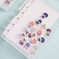 Cuaderno Acrílico Transparente A5 A7, Diario Portátil DIY con Porta Tarjetas, Personalizable, Regalo de Anime Otaku para Estudiantes