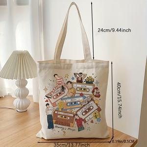 Bolso de Hombro de Lona con Estampado de <span class=keywords><strong>Harry</strong></span>'s Hous para Mujer, Bolsa de Compras Reutilizable con Logotipo Impreso Personalizado, 1 Unidad - Product Image 2