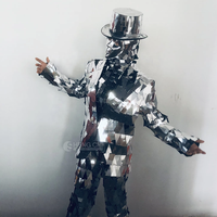 Yansıtıcı Ayna Takım Elbise Kostüm Unisex Erkek Kadın Dansçı Kıyafeti Yumuşak Ayna Kumaş Bar DJ Şarkıcı Sahne Parti Performansı