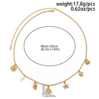 Chaîne de corps en alliage à la mode pendentif coquille de style océan avec chaîne de taille étoile de mer pour les tenues de fête ou de mariage de bébé