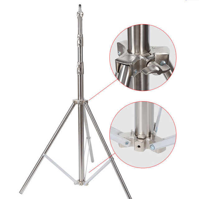 Professional 2.8m Stainless Steel Heavy-duty Tripod Thickened Spring-buffered Design 10kg Load Capacity 3-section Legs 2.7kg