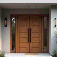 Porte en bois massif pour intérieur et extérieur, avec options de couleur et de taille personnalisées, pour appartement ou maison confortable.