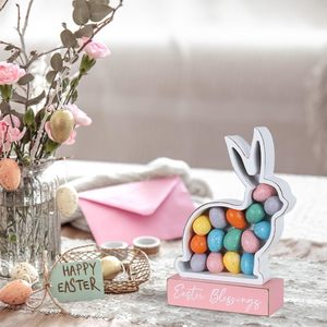 Huevos de Conejo de Madera Hechos a Mano con Impresión Personalizada, Decoración de Pascua, Letrero de Bendiciones para Interiores Estilo Rústico, Modelo 001 de Arunachal Pradesh - Product Image 3