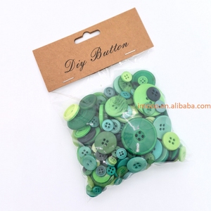 工厂价格树脂纽扣150克/袋直径混合2孔4孔废料预订服装缝纫装饰DIY纽扣 - Product Image 5