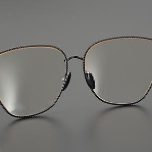 CH8104ラージフレームチタングラス奇妙な形のステートメント接眼レンズ男性女性人気のブロガーインターネットセレブ読書読む - Product Image 3